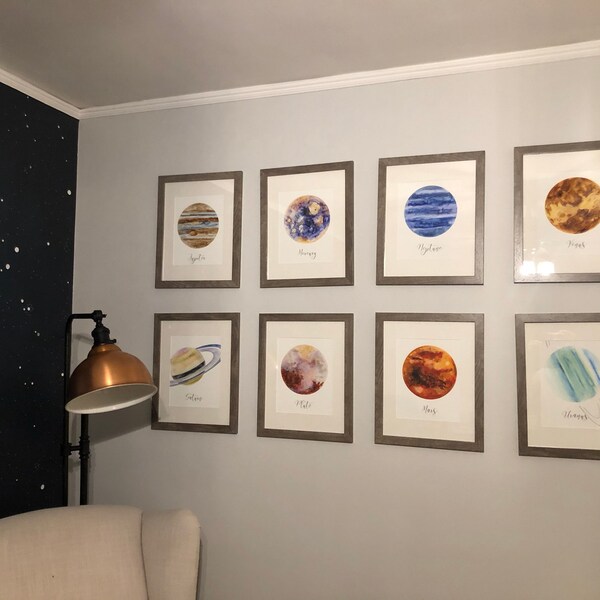 Space Print Set of 6, Outer Space Decor, Solar System Prints, Space ...