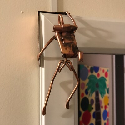 Copper Art Figurine of a Hiker/ Back Packer - Etsy