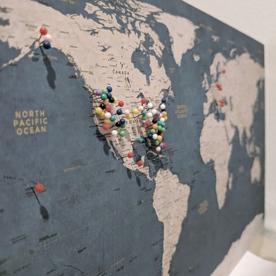Push Pin Map Executive Style 13x19 Personalized Travel Map - Etsy