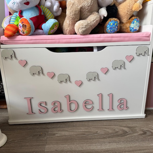 Personalised Wooden Toy Box Name Sign: Pastel Nursery Decor ...