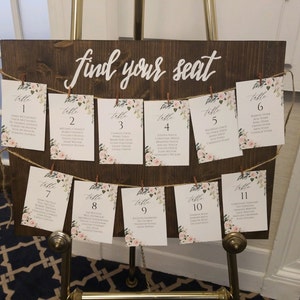 Find Your Seat Handcrafted Wedding Sign // Handpainted Wedding Seating ...