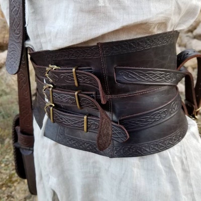 Viking War Corset Belt With Embossing gudrun the Wolfdottir Leather ...