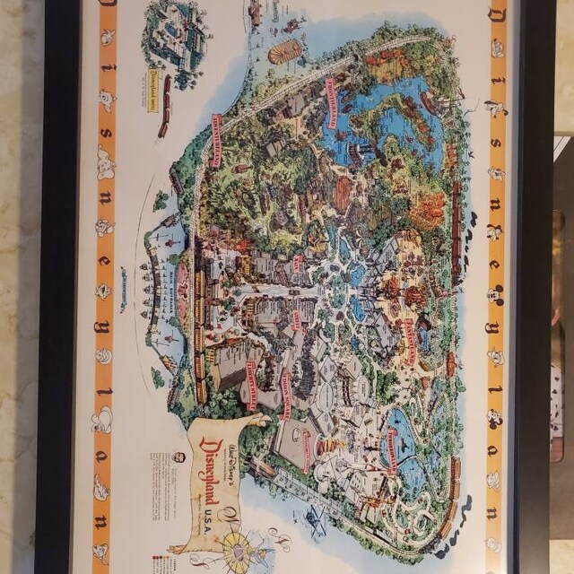 Disneyland Map - Disney Map - Vintage - 1958 - Panoramic - Birds