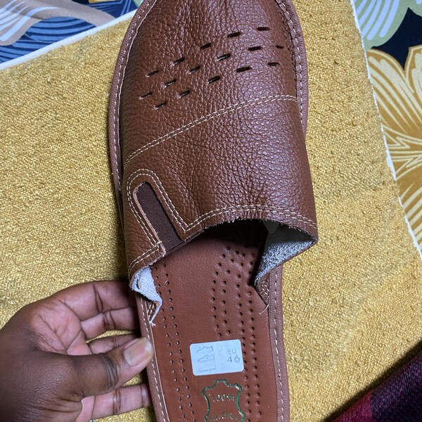 Leather House Slippers for Women Slip on Shoes All Leather Sandal Soft ...