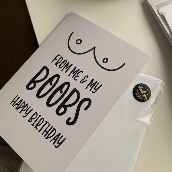 Funny Boobs Birthday Card for Boyfriend, Naughty Rude Humor - Etsy UK