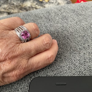 Channel Set Enhancer Ring, Princess Cut Colorless Moissanite Engagement Ring, Aggie Wedding Ring Jacket In 14K White Gold, Wrap Guard Ring