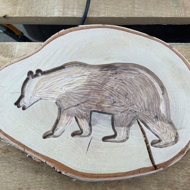 Clear Acrylic Bear Router Template,Bear And Cub Router Template,Router Inlay Template For Woodworking And Craft (6''x12