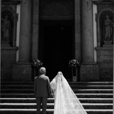Lace edge hand made cathedral bride's veil