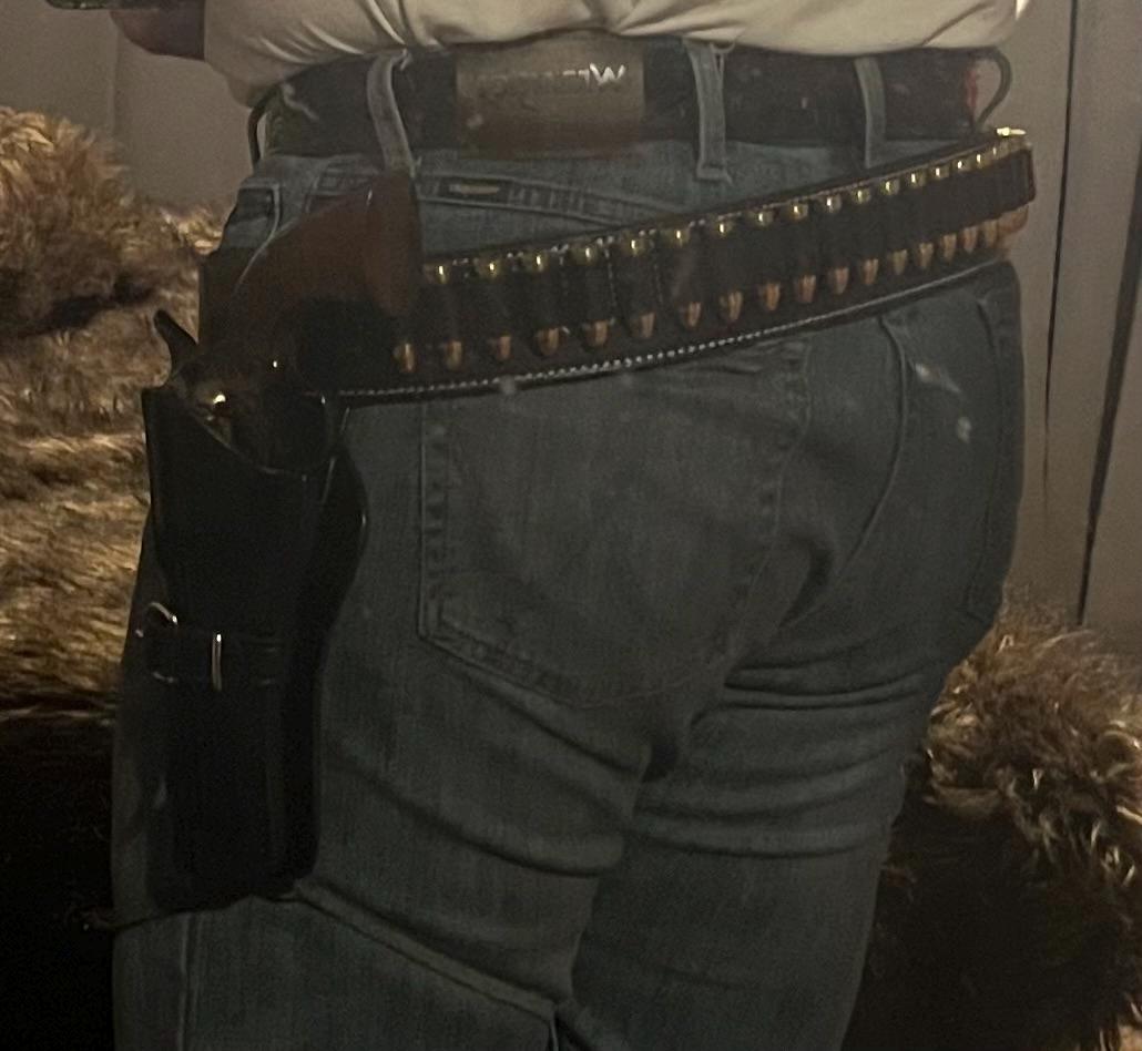 Cartridge Belt 2-1/4&quot; 2 PLY Our Finest Quality Leather Blk, Dk Brn, Russ, Nat Oil, Custom work for the Single Action Shooting Society. USA