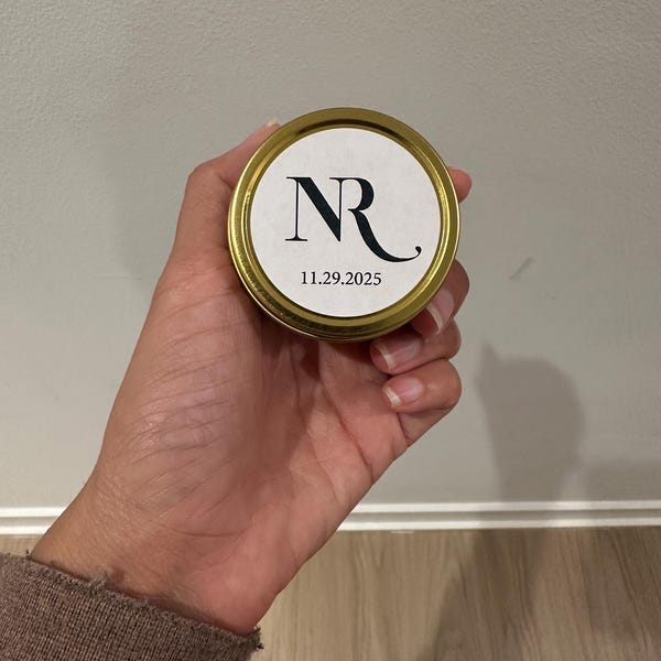 Personalized Soy Wax Candle Favors: Gold Tin, Wedding Candle Favors ...