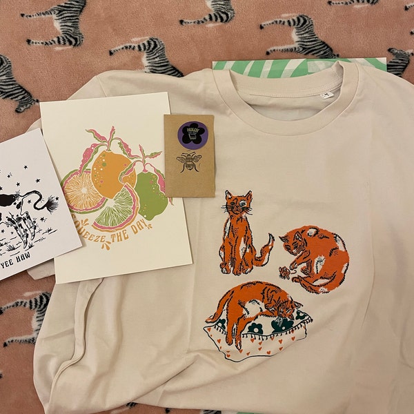 Cat Printed Grey T-Shirt main image 1