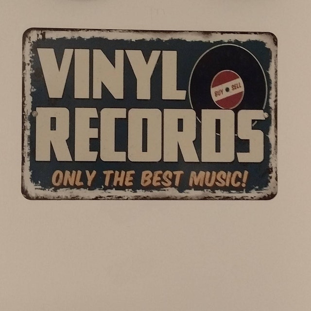 Vinyl Records Only the Best Music Sign Vintage Retro Rustic Patio