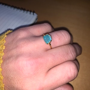 Customer photo from Kayla, New Raw Aquamarine Ring