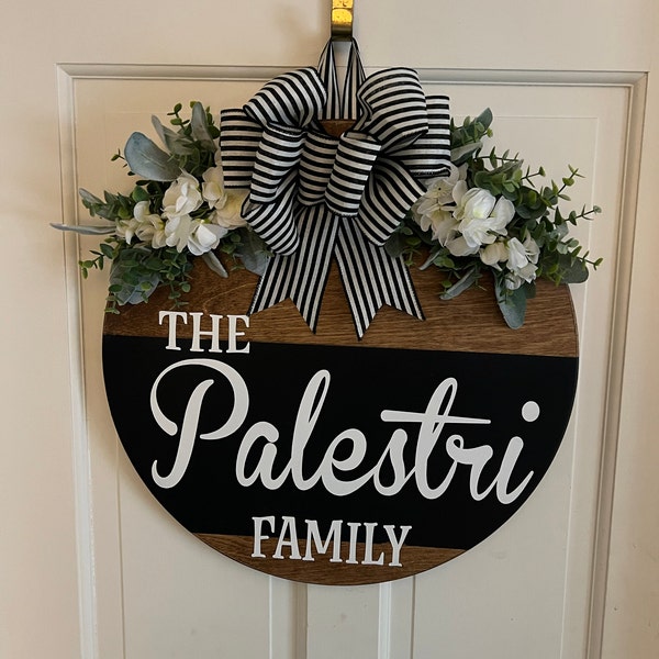 Front Door Decor | Last Name/family | Year Round Wreath | Personalized ...