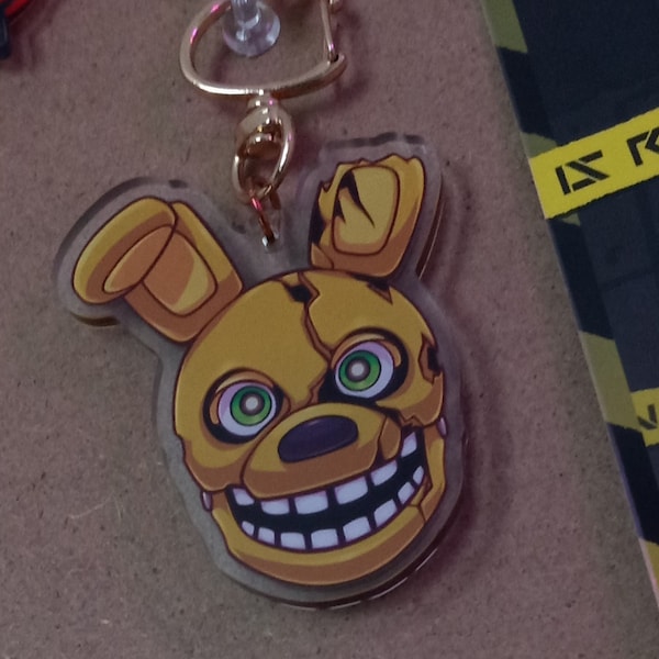 Spring Trap Keychain Springtrap, Spring Bonnie, Yellow Rabbit- FNAF Keychain 2.5