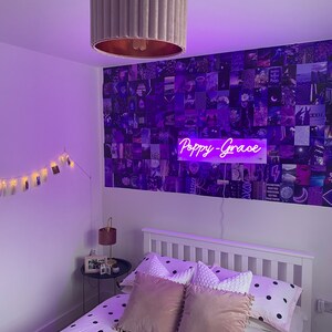 Neon Purple Aesthetic Collage Kit 6x4 and 4x4 Inches Pack of 25-200 ...