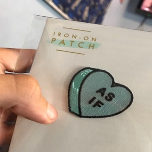 Candy Heart Patch - Iron On Embroidered Applique – As If Thank U Next Bad Bitch WTF Bored Nah Bye Love - Pink Aqua Mint Yellow Lilac VSCO photo