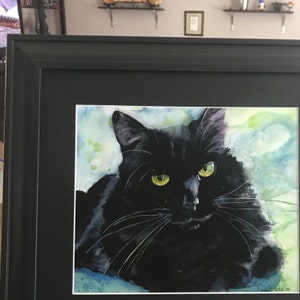 Black Cat Art Painting PRINT Watercolor Rachel Parker Large Huge Big ...