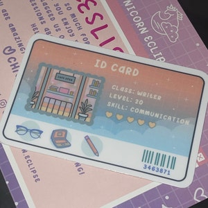 ID Card Aesthetic Vinyl Sticker Waterproof Waterbottle - Etsy