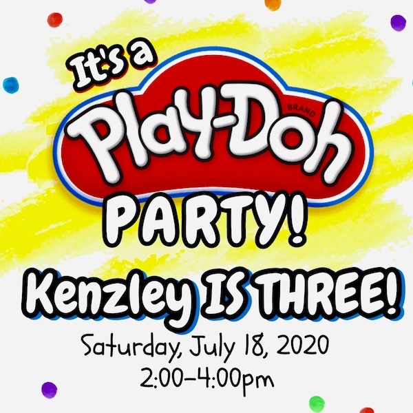 EDITABLE, Play-doh Party Invitation TEMPLATE, Printable Playdoh Invite ...