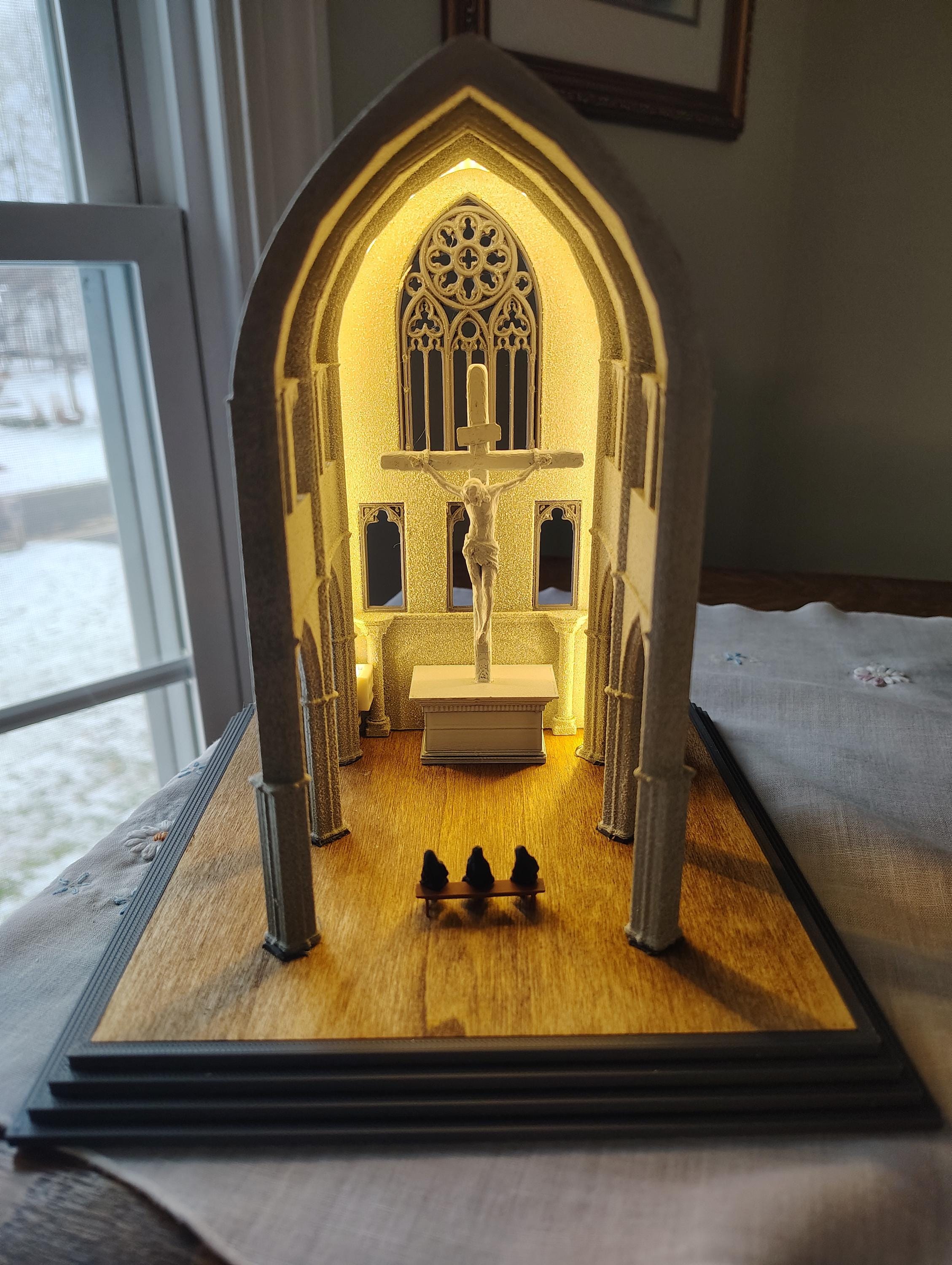 Mini-Kirchenlampe Jesus gekreuzigt Jungfrau Maria Jesus mit Heiligem Herzen