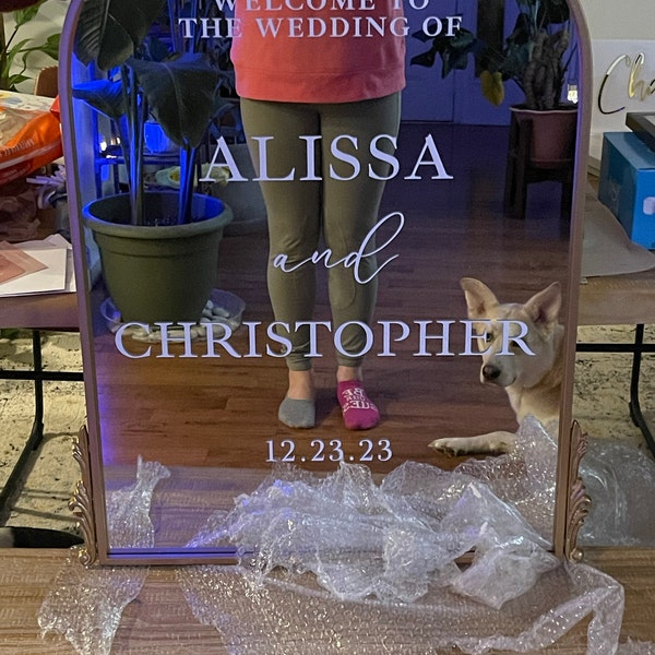 Gold Mirror Wedding Seating Chart Wedding Signs Wedding Guest List