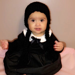Black Braids Crochet Hat Yarn Wig Infant Baby Child Toddler | Etsy