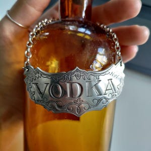 Liquor Decanter Label Tags - Kirk Stieff Pewter - Bourbon - Scotch