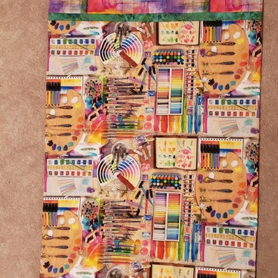 Panel De Tissu Cat I Tude - Marque Benartex, Design Ann Lauer, Couleur Or Métallique Et Blanc, Neuf