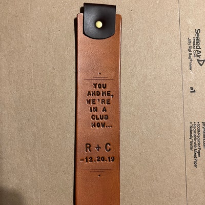 Personalized Tan Leather Corner Bookmark Custom Message Lettering ...