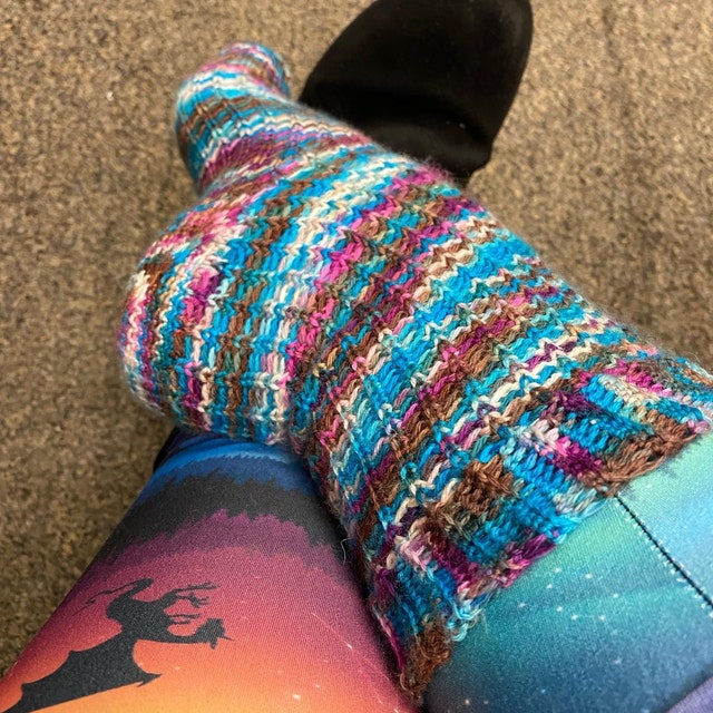 A customer's finished Simple & Best Socks Crochet Pattern + Video