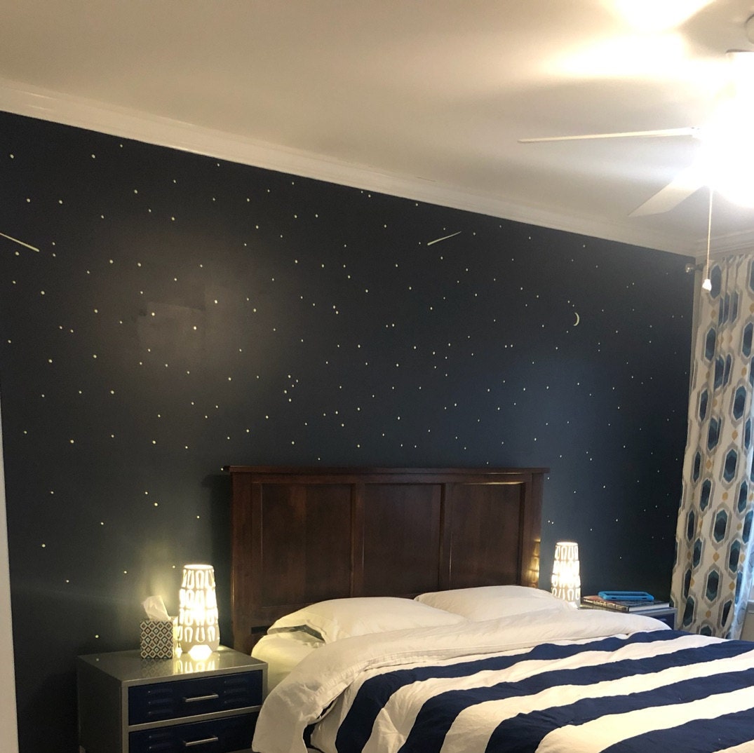 Boys Room Wall Decal Glow Stars Childrens Room Wall Decal Toddler Room Wall Decal Ceiling Stars Bedroom Stars Glow In The Dark Stars