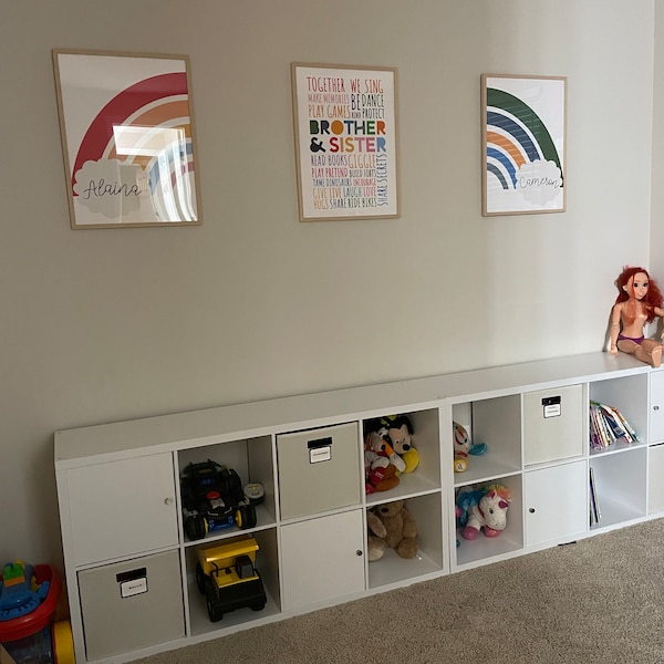 Set of 3 Playroom Prints, Brother Sister Bedroom Prints, Sibling Prints ...