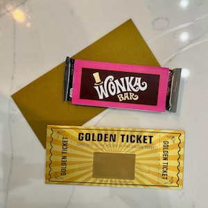 Willy Wonka Chocolate Bar Label - Printable PDF for Hershey's 1.55oz Bars - DIY Wrapper for Halloween, Birthdays & More!