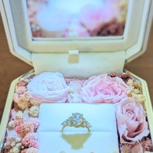 Preserved Flower Arrangement Box Acrylic Flower Box With Drawer Eternal ...