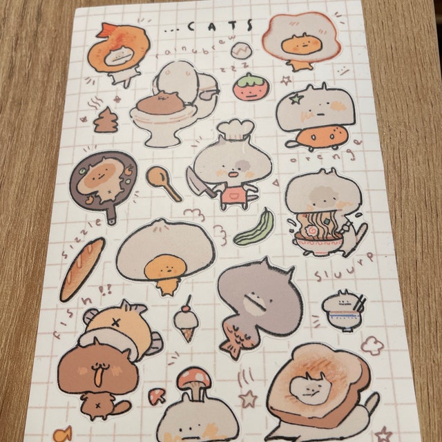 Animal Food Kawaii, 4x6 Sticker Sheets