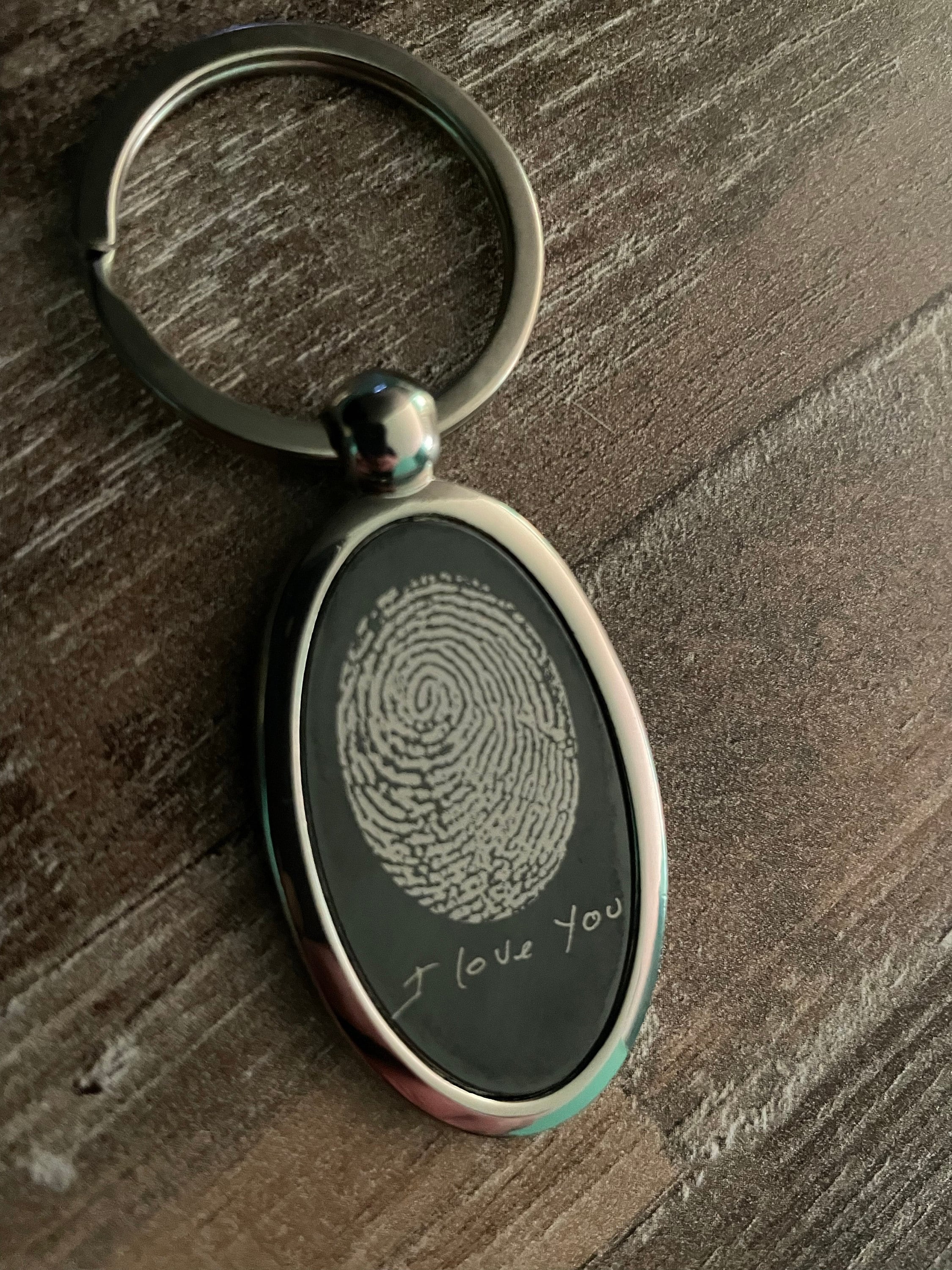 Personalized Name Keychain Custom Handwriting Key chain Engraved Fingerprint Keychain Memorial Keychain Personalized Jewelry
