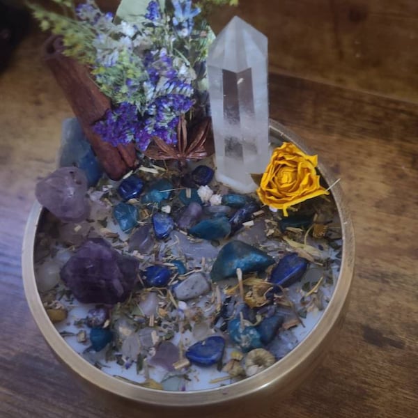 Third Eye Awakening Intention Candle With Crystals Herbs & Flowers- Bay ...