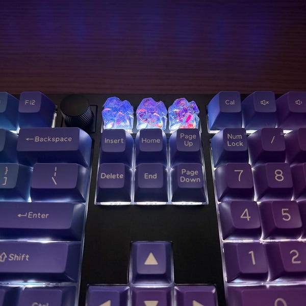 Purple Holo Crystal Peak Artisan 1 Keycap | Final Fantasy Inspired ...
