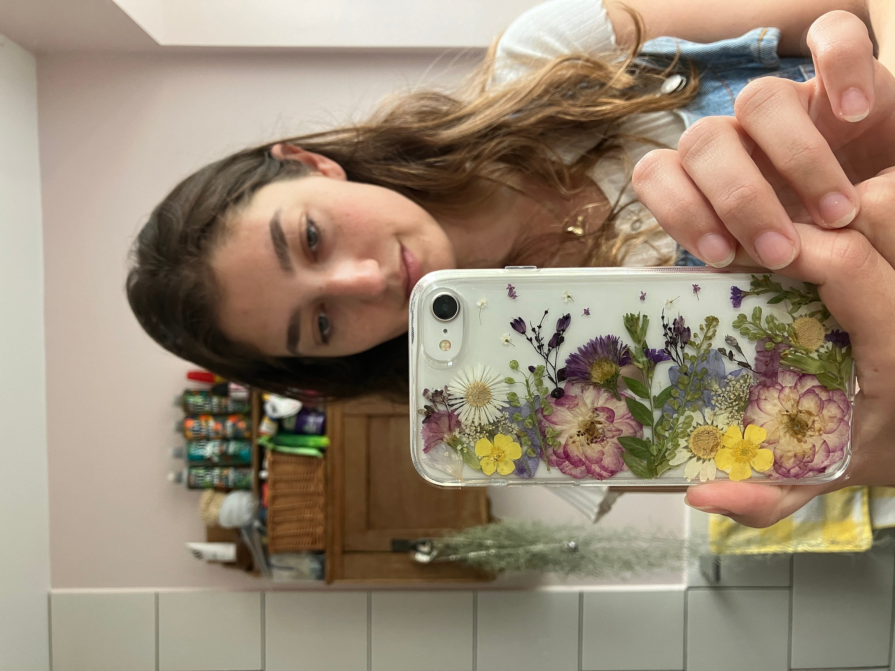 Real Pressed Flower Phone Case for iPhone 15 14 13 12 11 Pro Max X XR SE case, Samsung Galaxy S23 S24 Ultra case, Google Pixel 8 9 Pro case