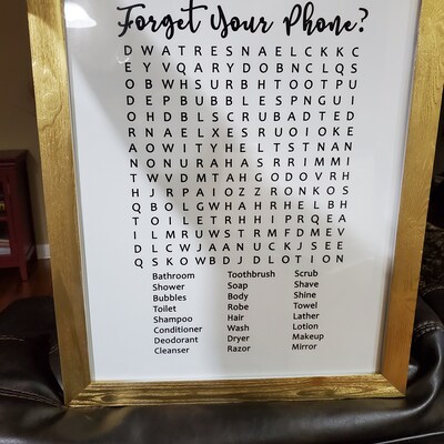 Forget Your Phone Bathroom Sign Printable Word Search Forgot Your Phone