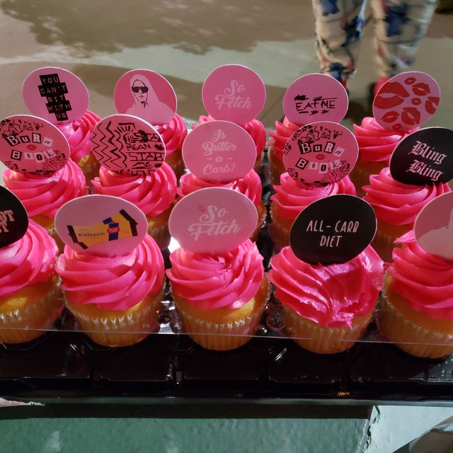 Mean Girls Movie themed cupcakes. All toppers are 100% edible