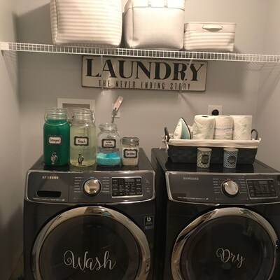 Wash & Dry Decals for Washers and Dryers Laundry Room Decor - Etsy