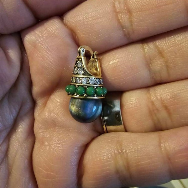 Bague Réglable Libellule Art Nouveau - Émail Vert, Strass Bleu Et Blanc, Doré Antique, Neuve