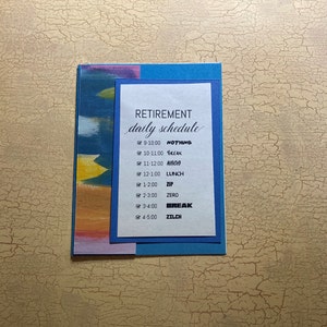 Retirement Daily Schedule, Retirement Sign, Retirement Party ...