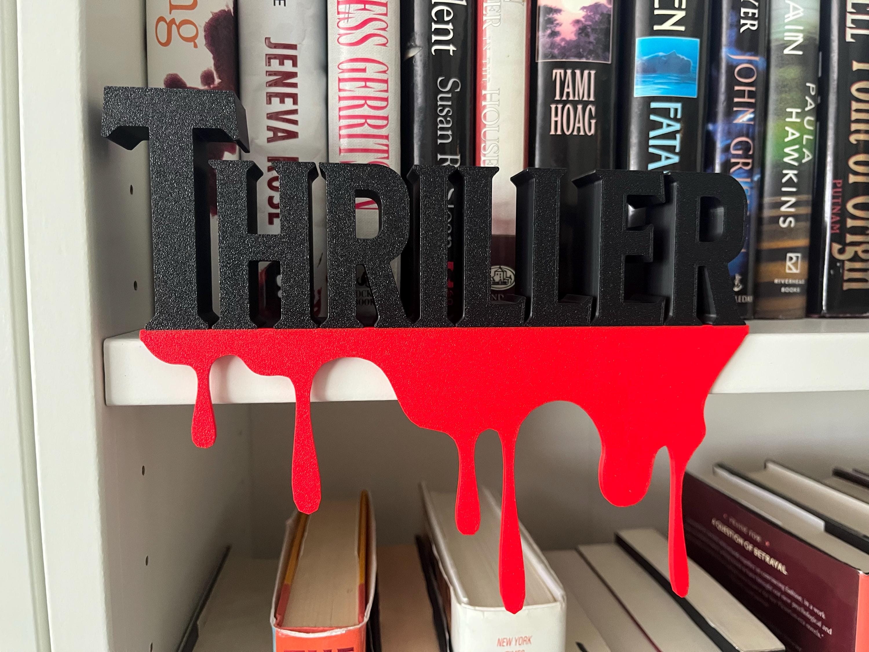 BookShelf Sign Thriller Library Book Lover Gift Custom Colors Book Club Decor 3d Printed