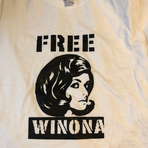 The Original Free Winona Silk Screened White T Shirt Womens Etsy
