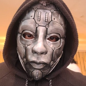 未来的なサイボーグロボットマスク：サイバーパンクコスプレ 