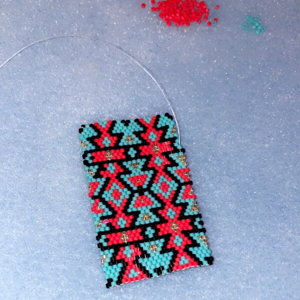 Pattern, Peyote Pen Cover Aztec Style Ethnic Inspired Peyote Pattern ...