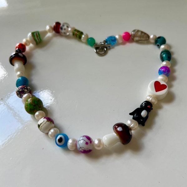 Gorgeous Cherry Crystal Necklace - Blue main image 1